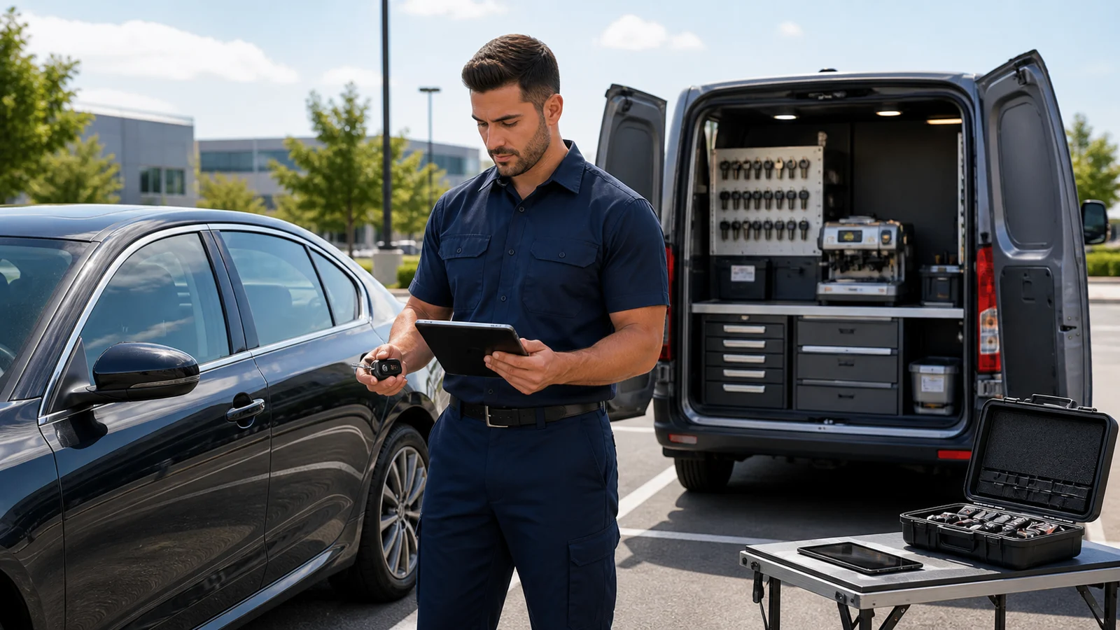 Car Lockout Help equipment and vehicle-key detail